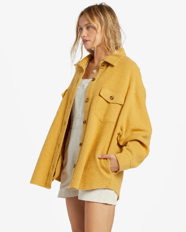 Anytime Shacket Oversized Button-Through Jacket - Wild Honey