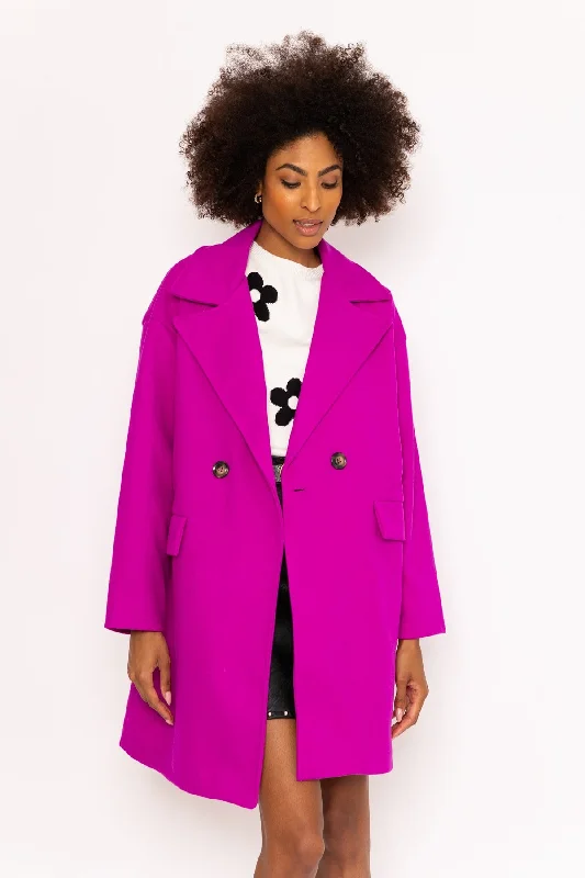 Pink Relaxed Double Breasted Coat