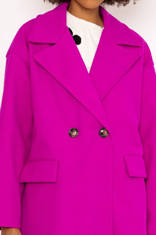 Pink Relaxed Double Breasted Coat