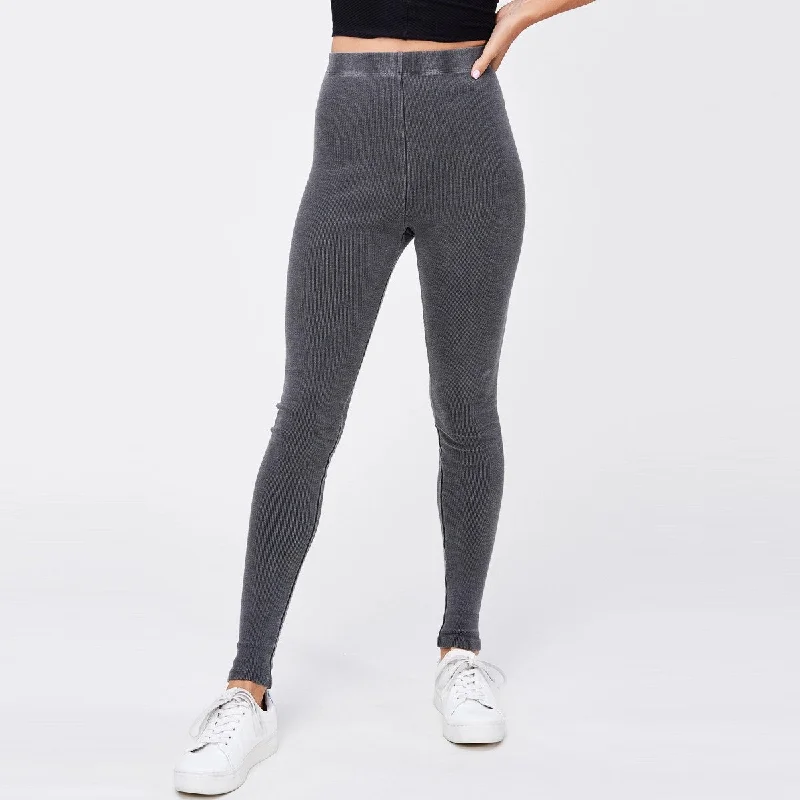 Solid Dyed Leggings (Charcoal)