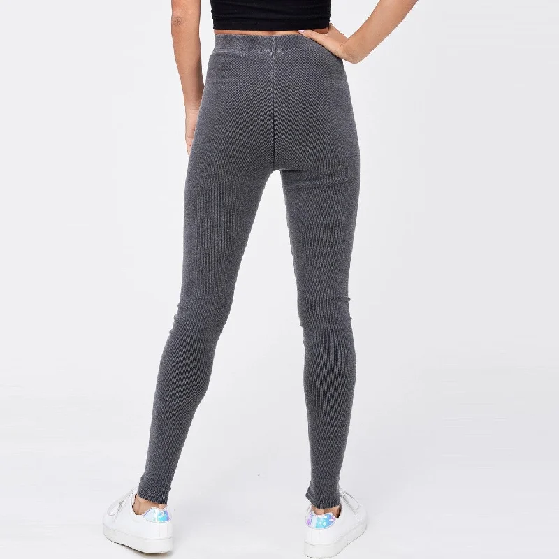 Solid Dyed Leggings (Charcoal)