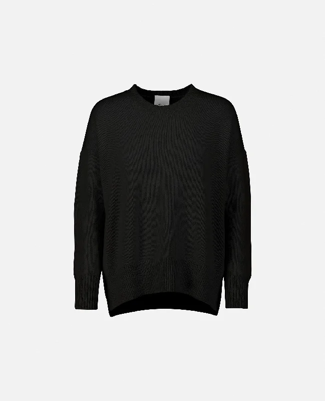 Rundhals Pullover aus Cashmere in Schwarz