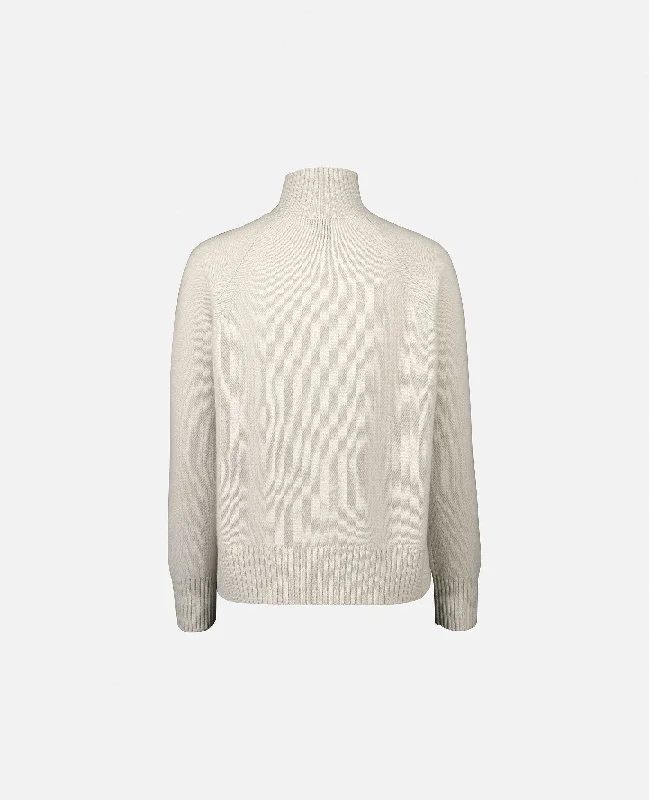 Stehkragen Pullover aus Cashmere in Weiß