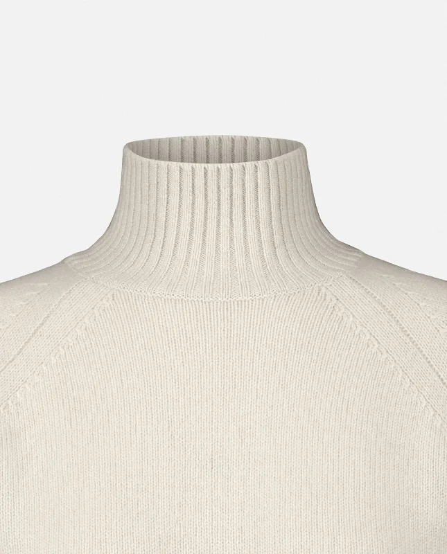 Stehkragen Pullover aus Cashmere in Weiß