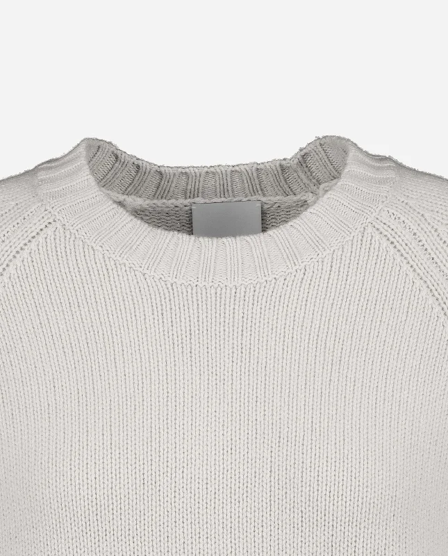 Rundhals Pullover aus Cashmere-Mischung in Grau