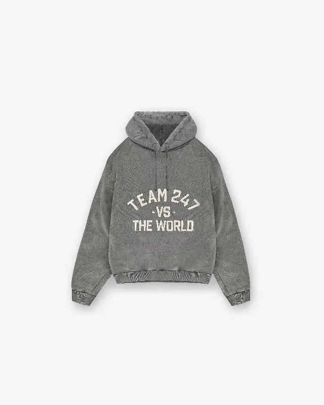 247 Vs The World Boxy Hoodie - Pewter