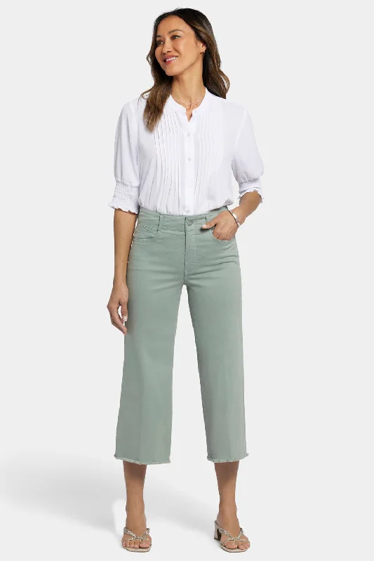 Brigitte Wide Leg Capri Jeans - Lily Pad