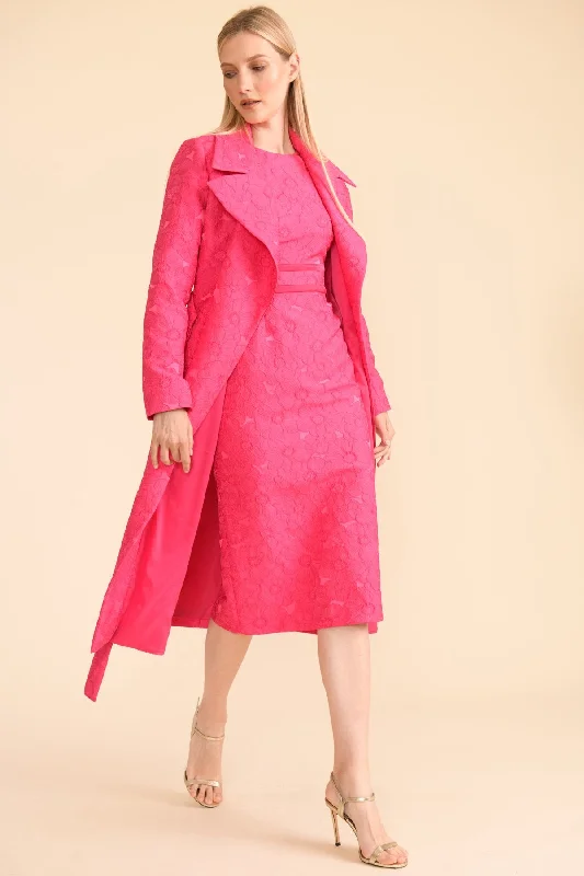 Caroline Kilkenny Jules Pink Jacquard Coat