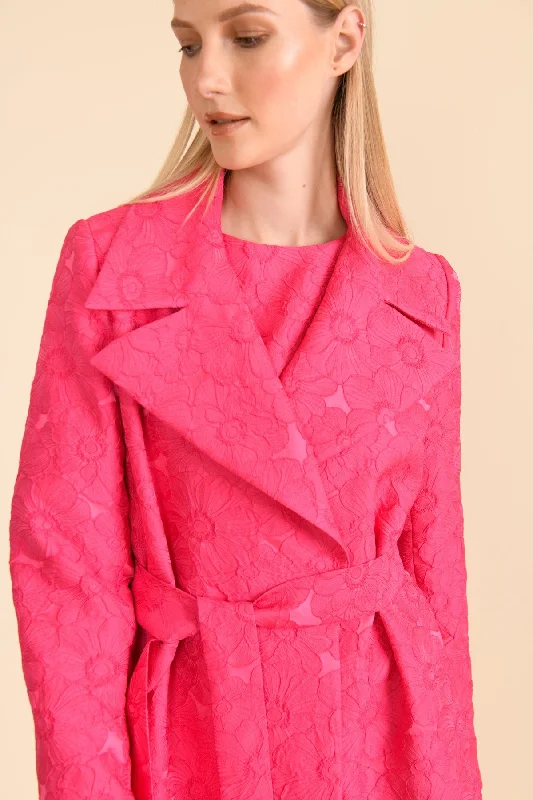 Caroline Kilkenny Jules Pink Jacquard Coat