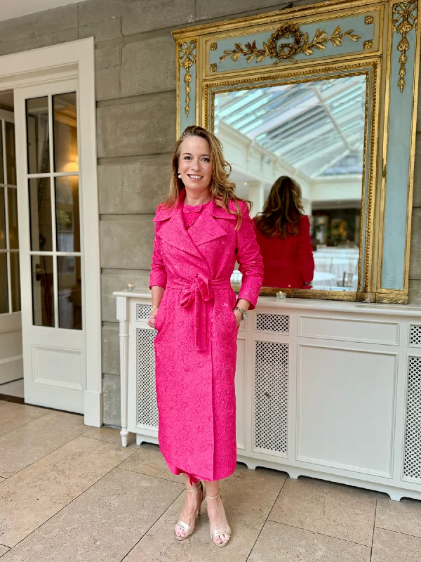 Caroline Kilkenny Jules Pink Jacquard Coat