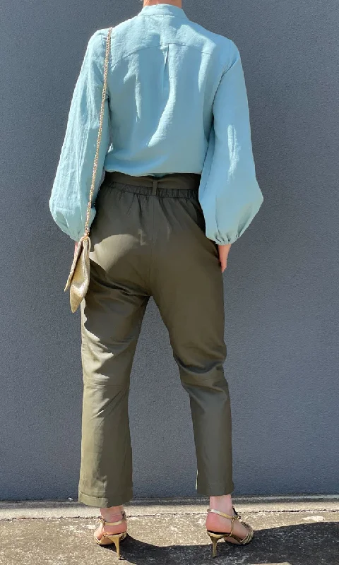 Hoss KEZ Olive Leather Pants