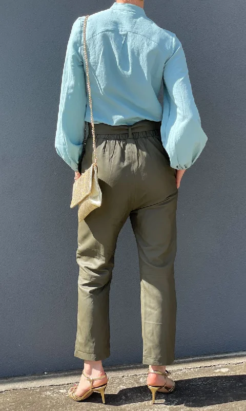 Hoss KEZ Olive Leather Pants