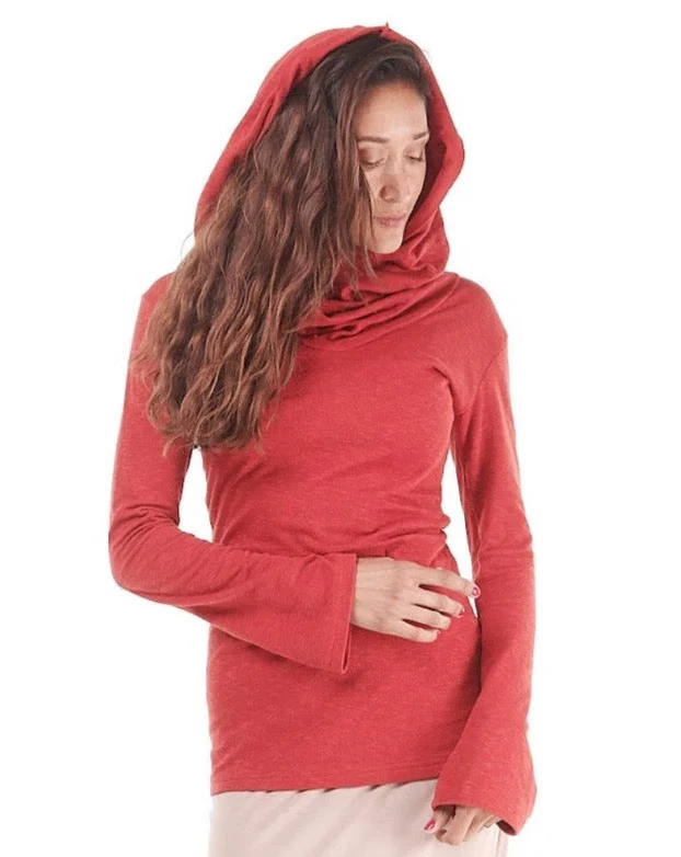 Cotton Long Neck Cowl Hoodie