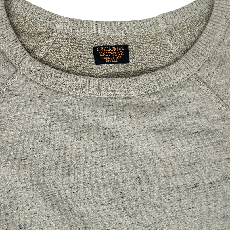 Long Sleeve Streaky French Terry Crew Neck Raglan Sweatshirt - Hay