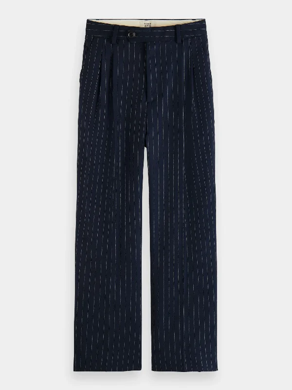 Loose tapered-fit pinstripe pants