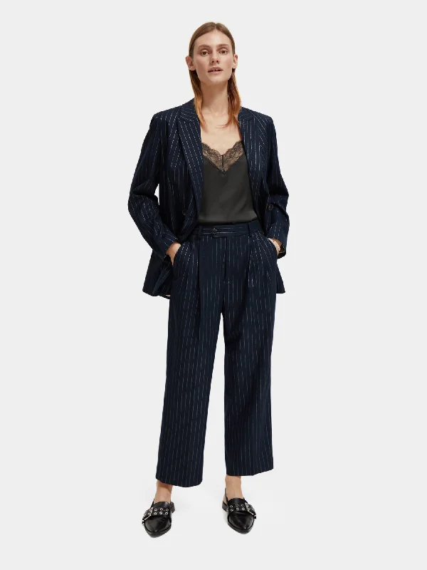 Loose tapered-fit pinstripe pants