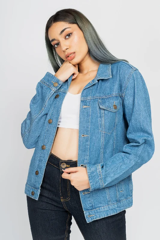 Mid-Blue Denim Trucker Jacket