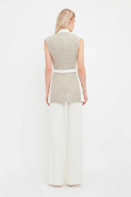 Victoria Beckham Sleeveless Jacket Vest - Off White