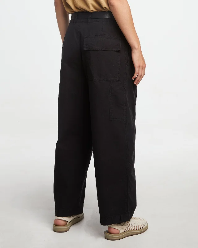 G.o.D British Worker Pants Cotton Linen Black