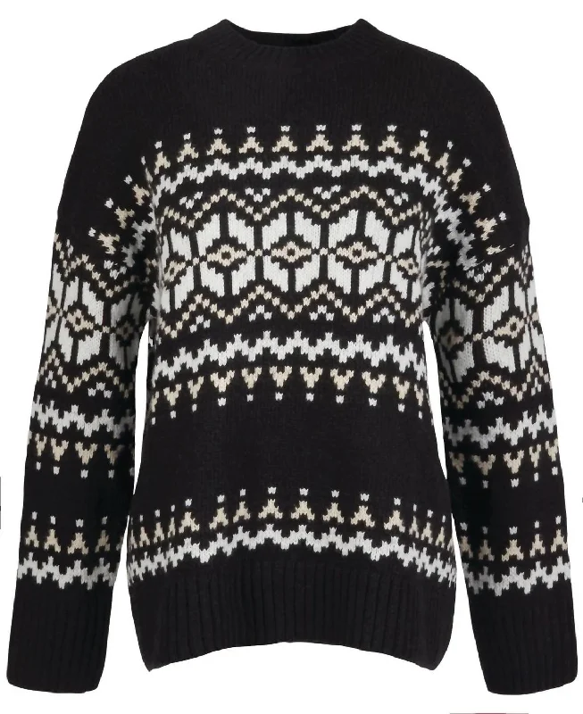 Cleaver Knitted Jumper Sweater In Black