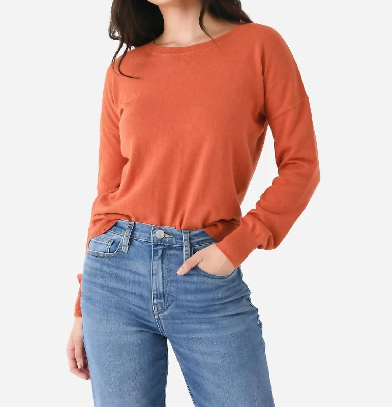 Heart Sleeve Sweater In Amber/milk