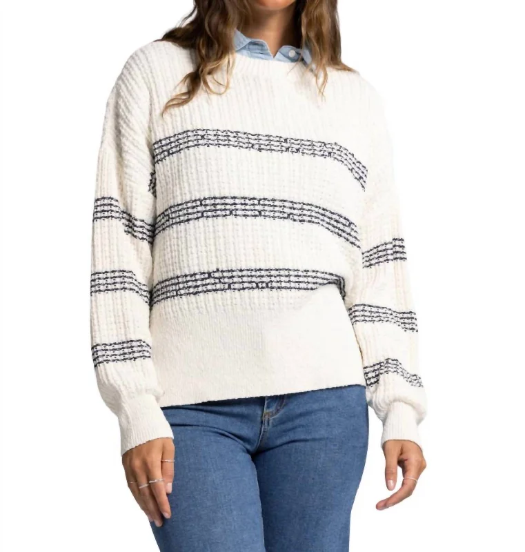 Monica Sweater In White Indigo