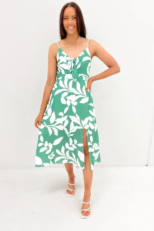 Lilly Midi Dress Green Leaf