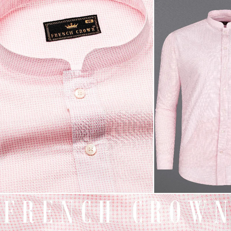 Azalea Pink and White Premium Cotton Shirt