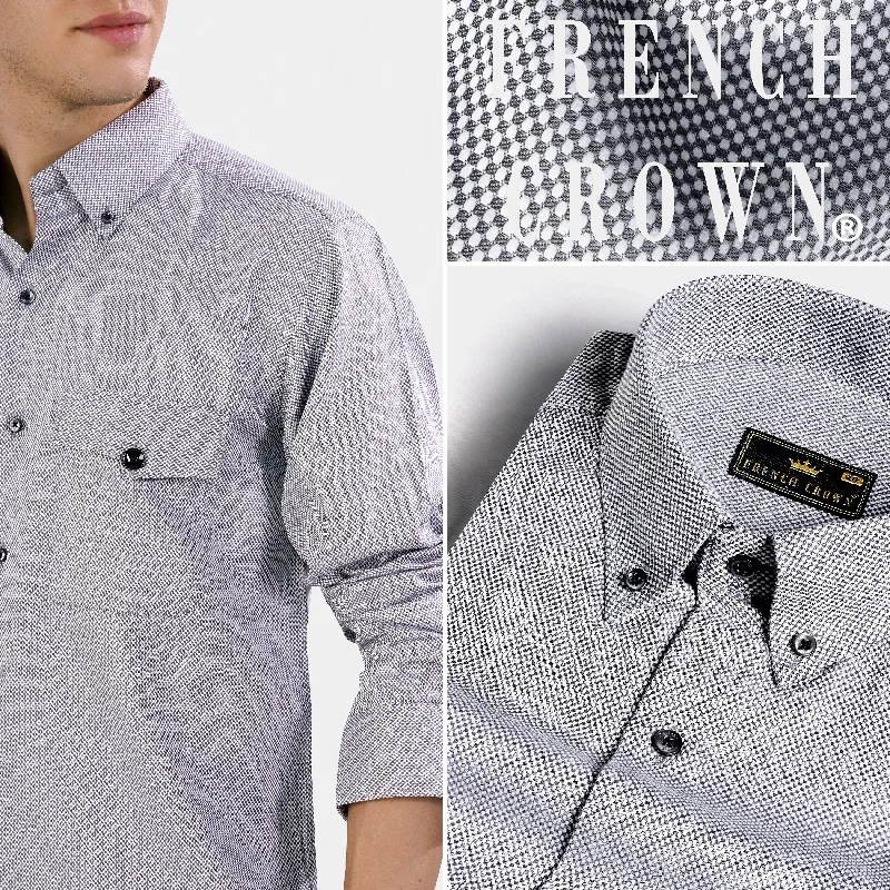 Oslo Gray Dobby Textured Premium Giza Cotton Designer Shirt